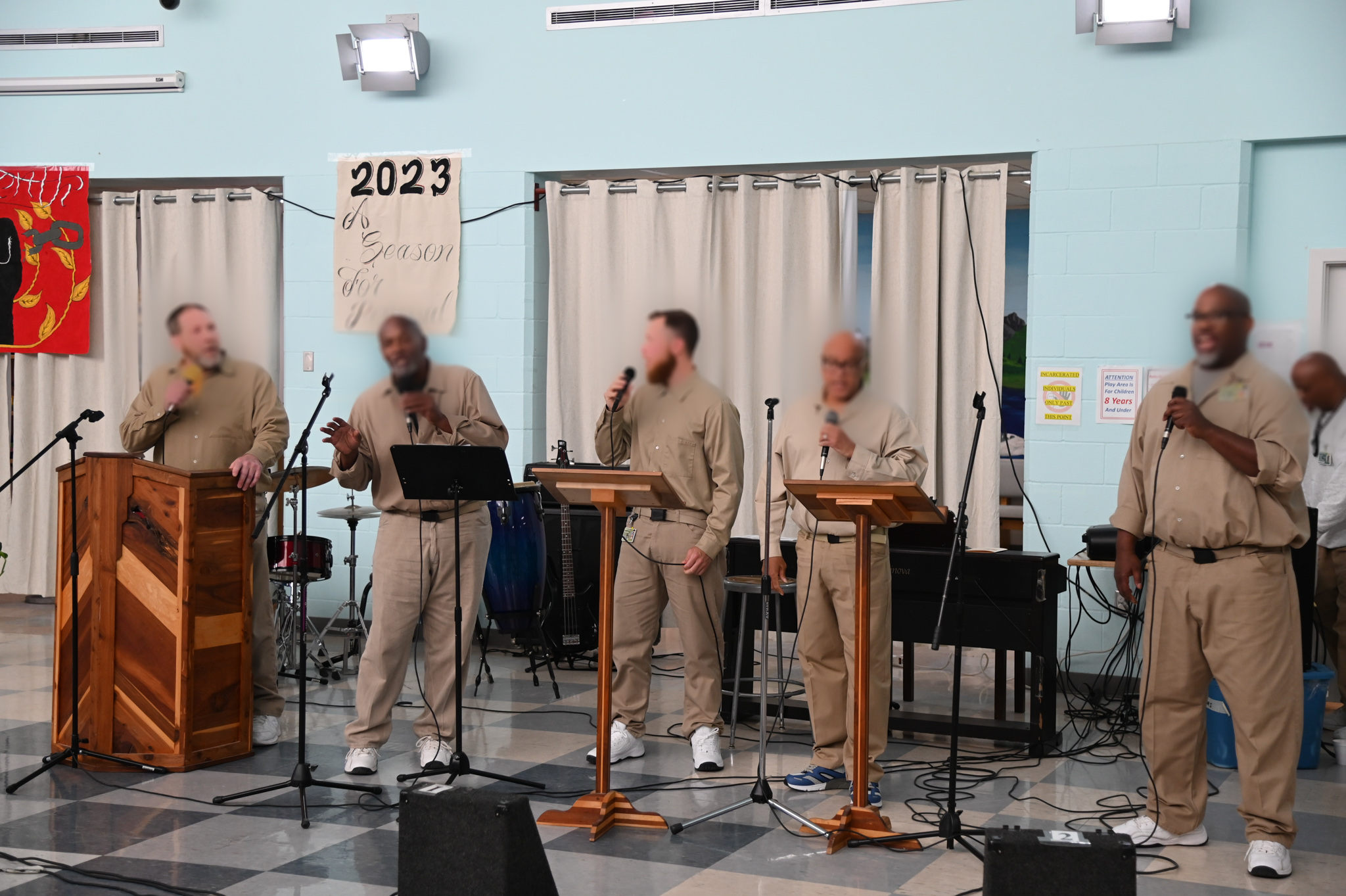 Airway Heights Corrections Center’s gospel band performing at the Juneteenth Celebration