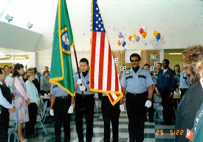 honor guard presents colors